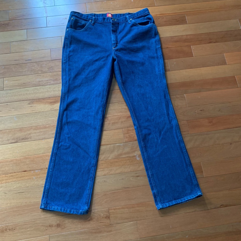 Wrangler Mens 40x34 Jeans Blue Excellent 36MWZ Slim Fit Cowboy Cut Denim